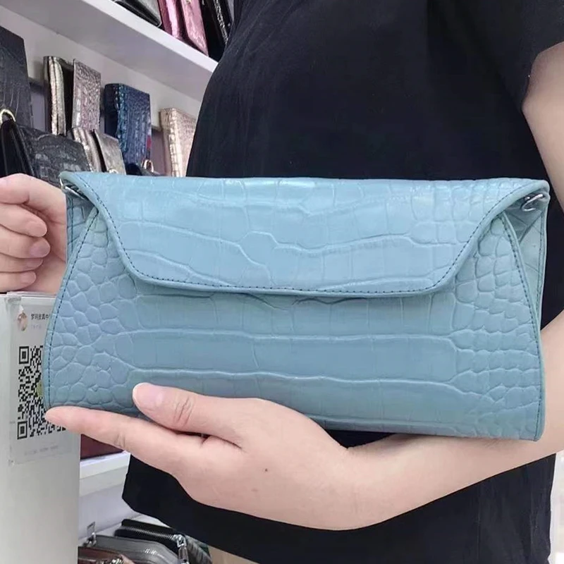 

2021 Wholesale Crocodile Genuine Leather Clutch Bag Shoulder Purse Hand Pouch