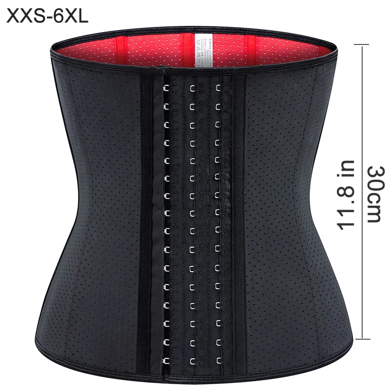 

Custom Best 9 Steel Bone XXS 6X Breathable Fajas Post Surgery Gaine Hook Cincher Latex Rubber Waist Trainer Trimmer Red Corset