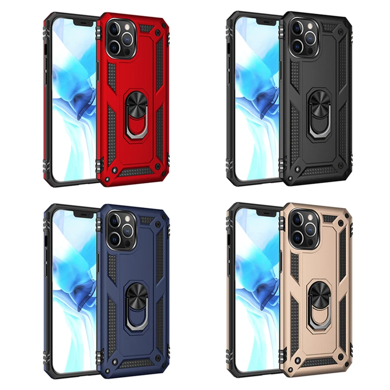 

Wholesale Ring Stand Magnetic Armor Cell Phone Case for iPhone 12 11 Pro Max Fundas