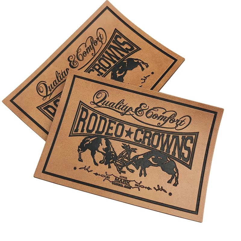 

China Big Factory Good Price Direct High Quality Custom Jean PU Patch Tag Embossed Leather Labels For Garment Clothing, Custom color