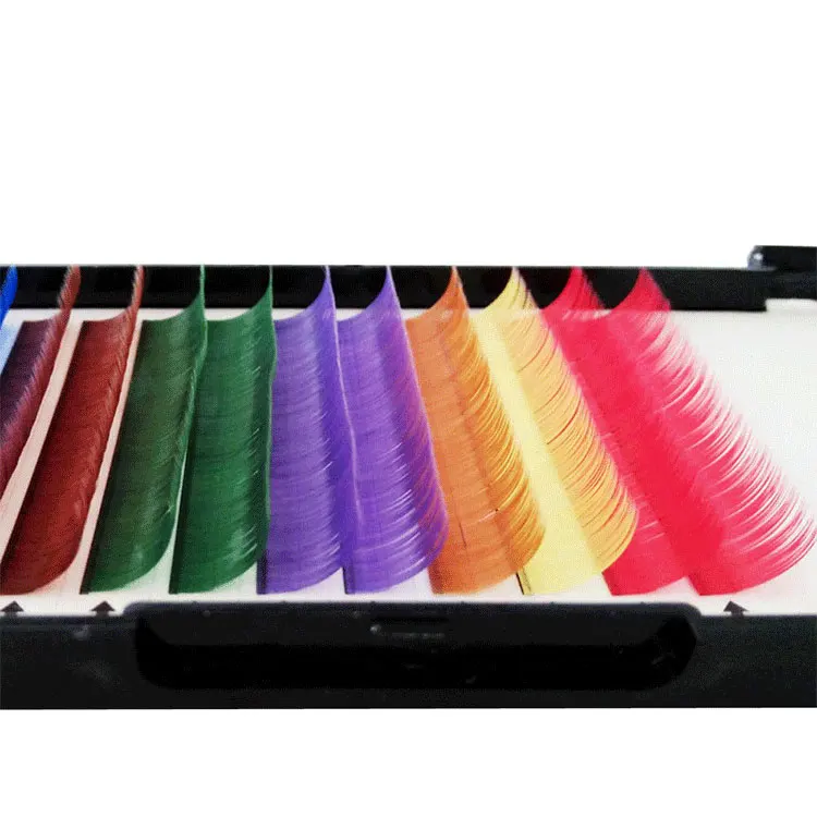 

Lashes wholesale custom packaging Colorful easy fan volume eyelash extensions