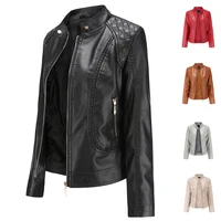 

2020 New outwear OL stand collar motor jaket biker leather jackets for women