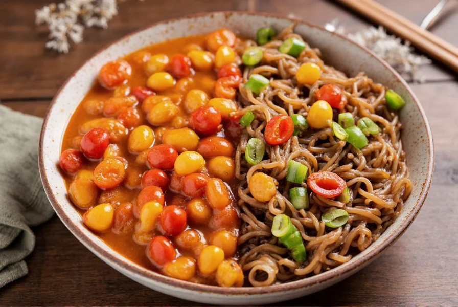 Colorful bowl of chili with noodles showing different global variations side by side for comparison