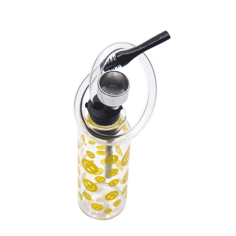 

UKETA hot selling custom glass shisha bottle tobacco smoking pipe mini hookah with display box, Optional