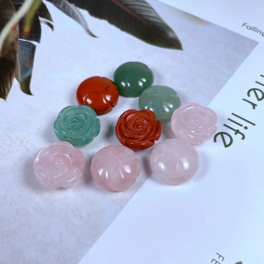 

New Arrivals High Quality Crystal Jewelry  Natural Gemstone Crystal Rose Flower for Gift, In picture
