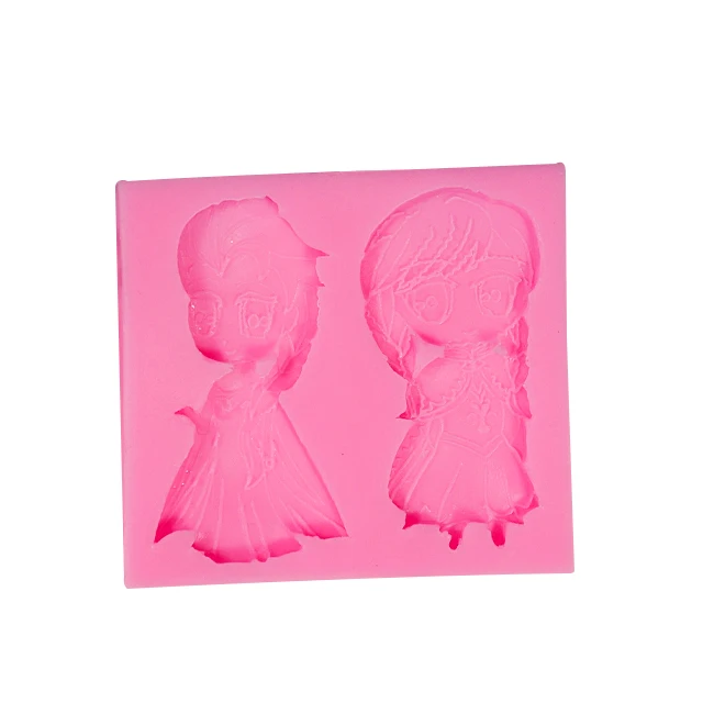 

Hot sale silicone resin molds girls shape candy cake cookie baking mold, Pink