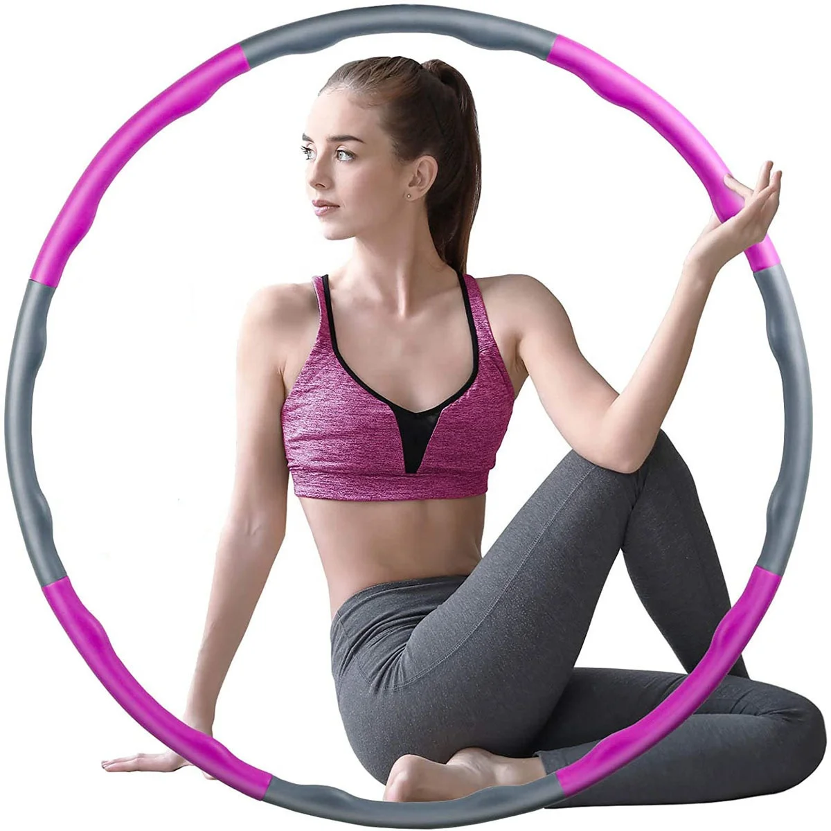 

Hot Sales Foam Hoola Hoop For Exercise Professional Soft Fitness Hoola Ring, Purple+pink+yellow+green