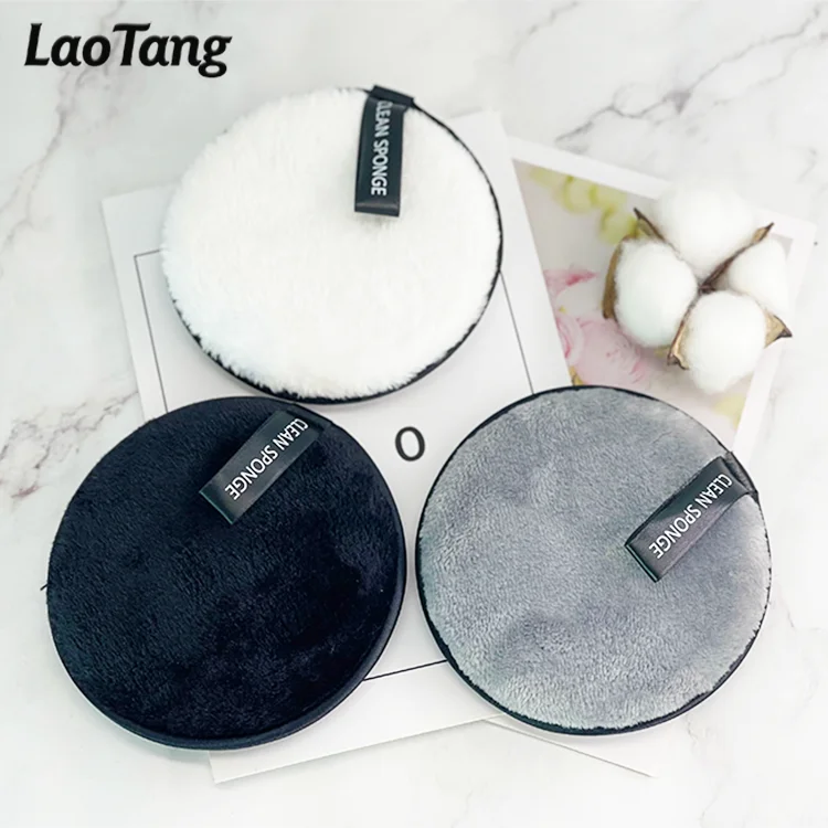 

72 Hours Fast Delivery Round Shape Microfiber Cotton Face Cleansing Pad Puff Make-up Remover Sponge