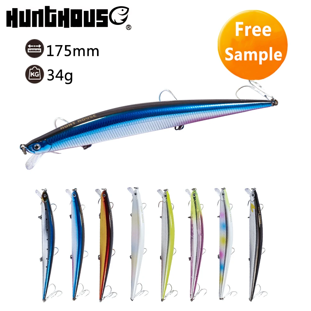 

wholesale floating hard plastic fishing lure saltwater sea bass minnow bait, 8 colors