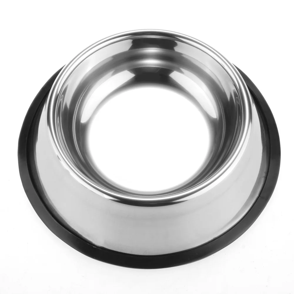 

New High Quality 304 Stainless Steel Puppy Dog Food Bowl Feeder Feeding Food Water Dish Bowl For Pet Dogs Cat, Silver