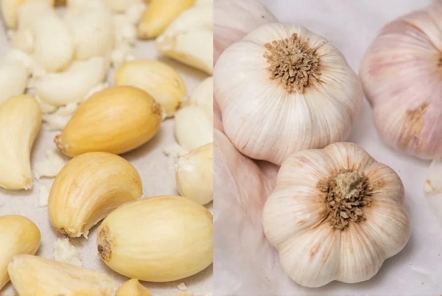 Knoblauchzehe neben der Mengenangabe für gehackten Knoblauch