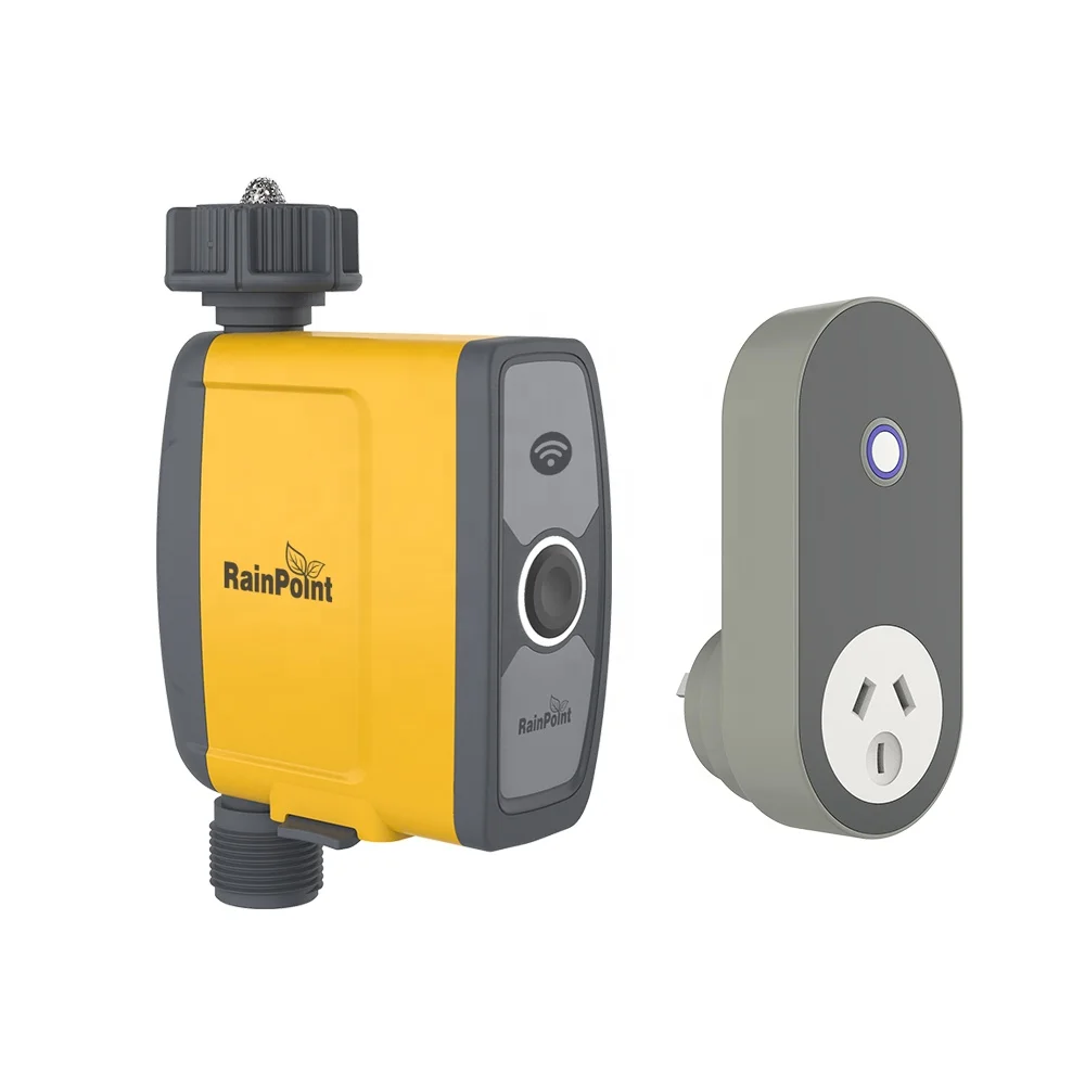 

Outdoor WIFI TUYA Hub Automatic Water Timer Garden Watering Irrigation System Sprinkler Control Timer, Yellow