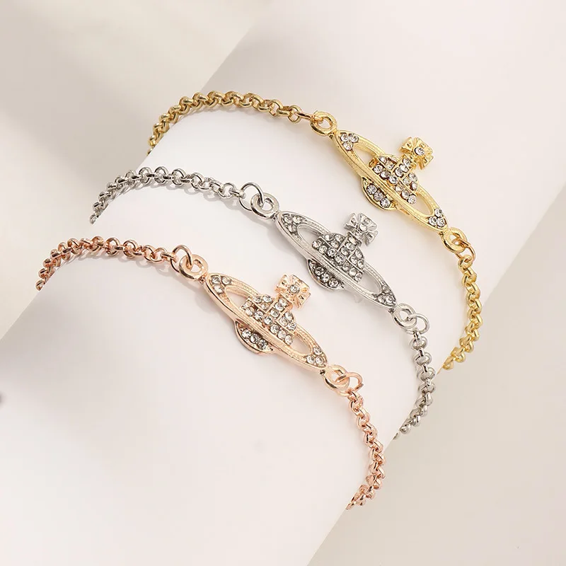 

Fashion Iced Out 925 Sterling Silver Bracelet Korean Crystal Planet Women Cheap Ankle Bracelets Beaded Bracelets Alloy