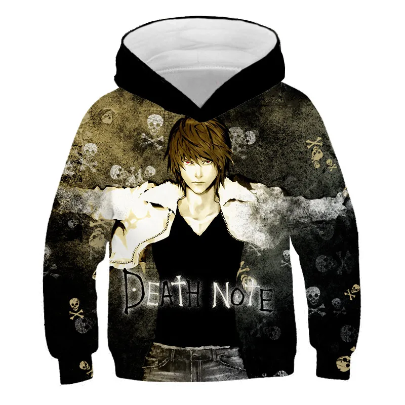 

2021 Spring 3D printed anime Death note cosplay boys girls hooded sweatshirt youth plus size jacket, Customized color