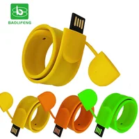 

Custom Logo Usb Flash Drive Wristband USB Memory Stick Real Capacity Pendrive Slap Silicone Bracelet Flash Drive