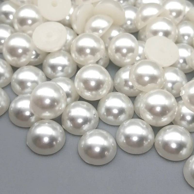 

Wholesale ABS Semicircle Pearls Flatback Plastic Nail Art Pearls For Crafts Making, White,beige or request