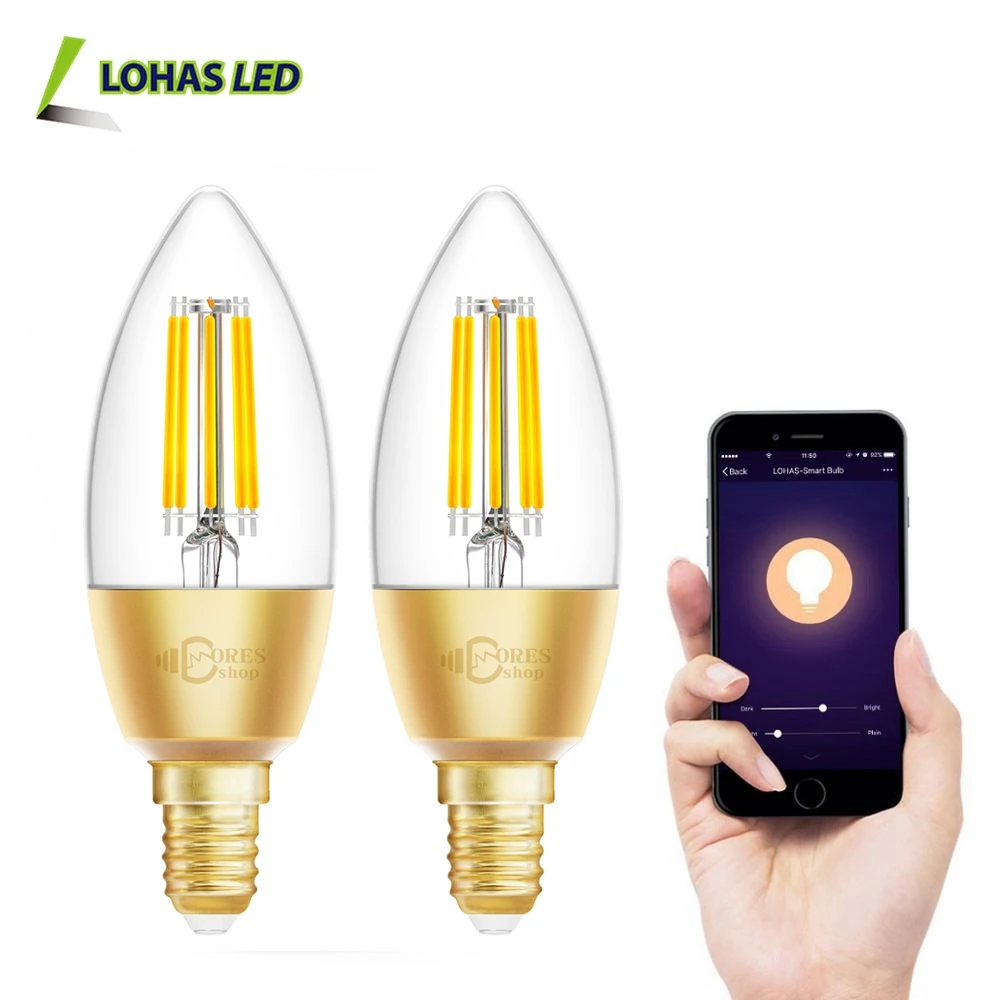 C35 6W E12 E14 Wifi Tuya Smart Candelabra Dimmable LED Filament Bulb