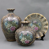 

Wholesale 3pcs Set Classical Gold Ceramic Flower Vase For Home Decor