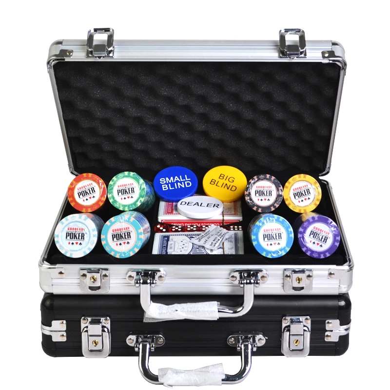 

High Quality 200pcs/set Casino Clay Chip Texas Hold'em Custom Gambling Black Jack Coins with Suitcase Poker Chip Sets Wholesale