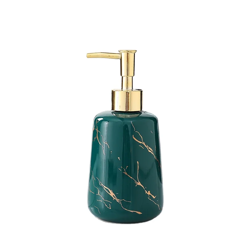 

Ceramic Marble Hotel Bathroom Accessories Set With soap Dispenser, Green