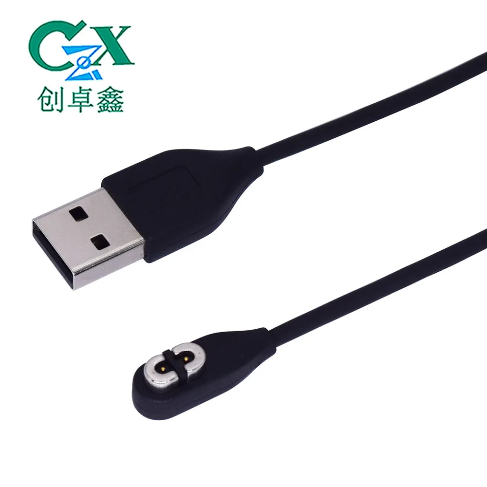 

custom black male 2pin magnetic contact spring loaded strong magnet pogo pin to usb cable
