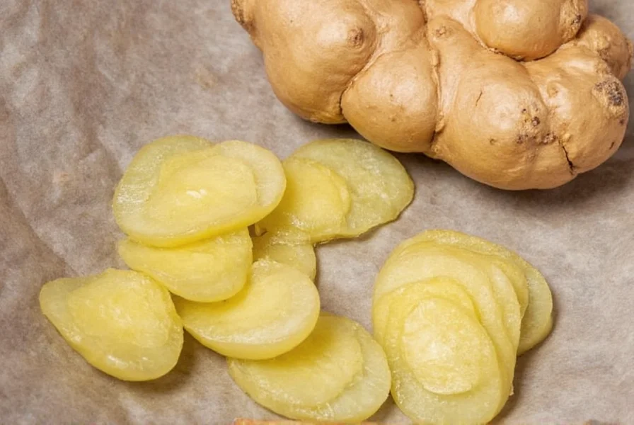 Comparison of ginger preservation methods showing frozen ginger maintaining best flavor profile
