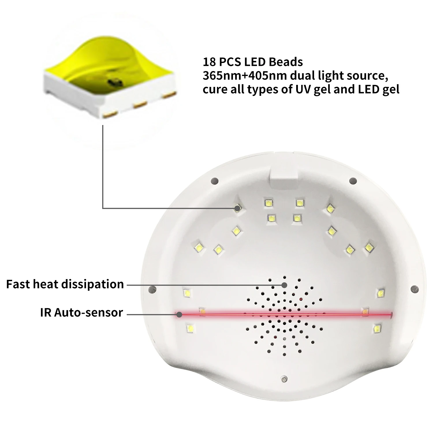 
Hot Selling 36w Sun UV LED Nail Lamp Mini Nail LED Lamp Custom Logo 