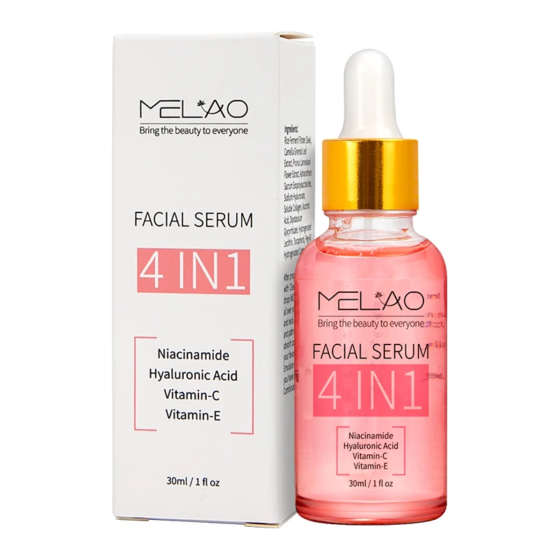 Organic Natural Anti Aging Vitamin C Face Serum Whitening Collagen Niacinamide Hyaluronic Acid Vitamin E Facial Serum 4 In 1