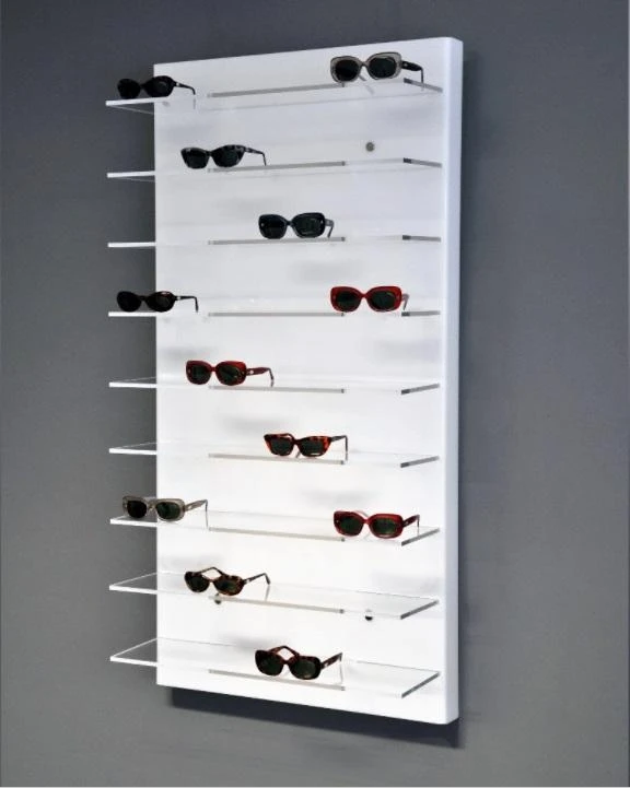 定制太阳镜店柜台亚克力豪华眼镜架壁挂式眼镜展示架