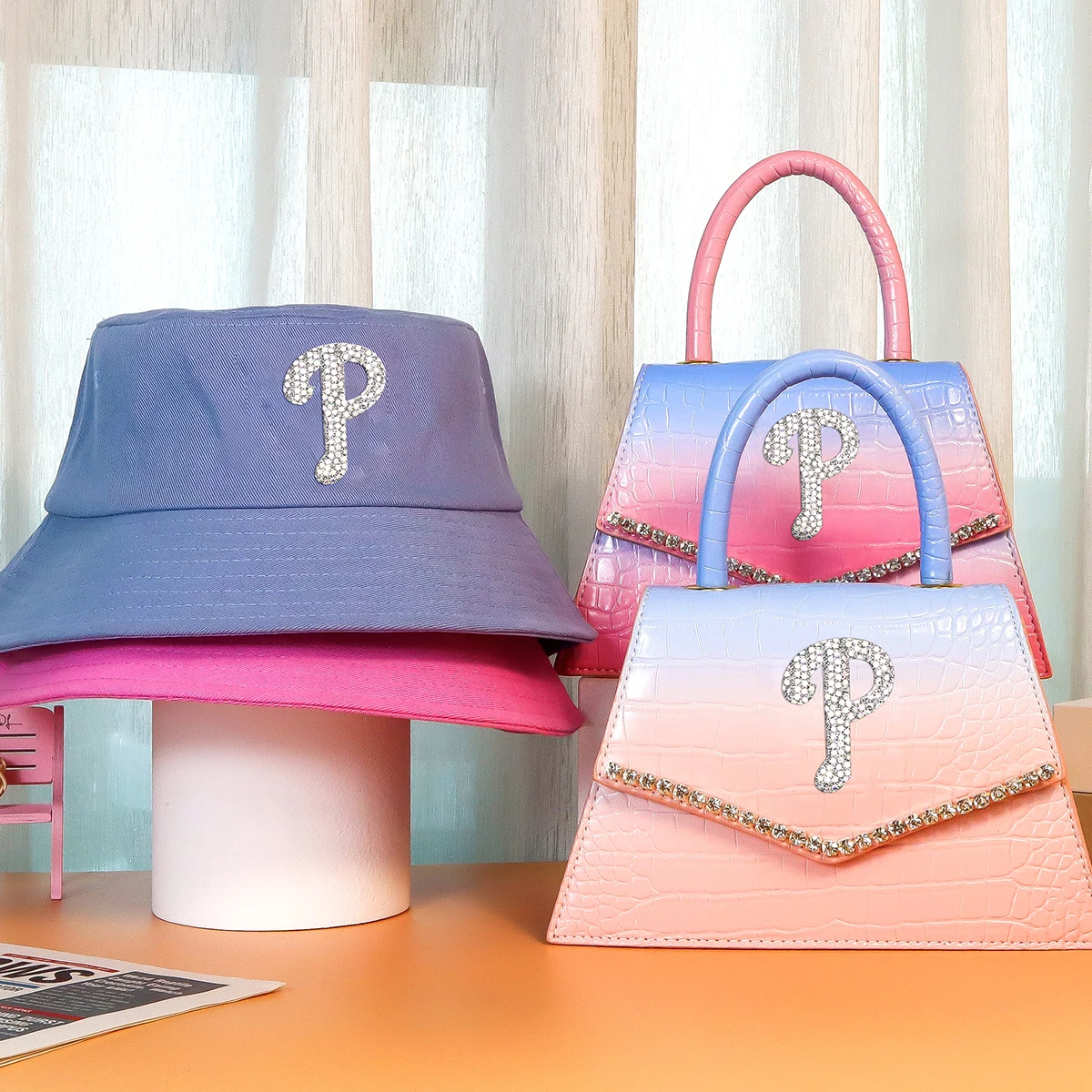 

Wholesale ladies black canvas bucket hat purses and handbags set for women crossbody shopping tote bag, 8 colors