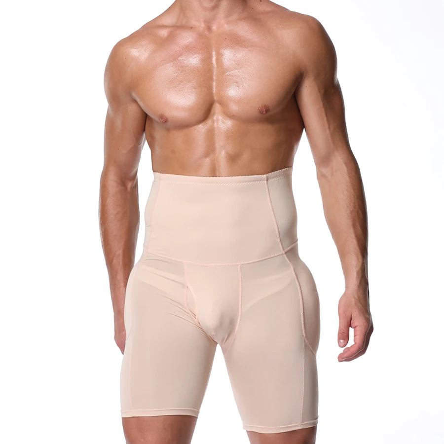 

High quality male butt lifter shapewear men waist trimmer thigh trimmer, Black, skin