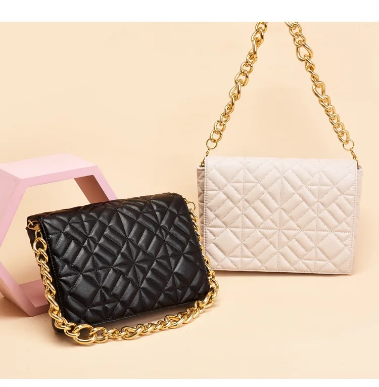 

2021 new underarm bag black fashion classic retro chain quilted shoulder bag, 2 colors