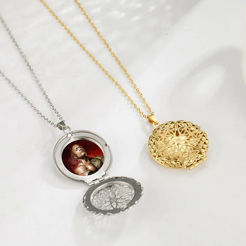 

Trendy Custom Logo Photo Frame Locket Necklace For Women Stainless Steel Hollow Out Locket Charm Necklace Jewelry Gift For Lover, Steel color, gold, rose gold
