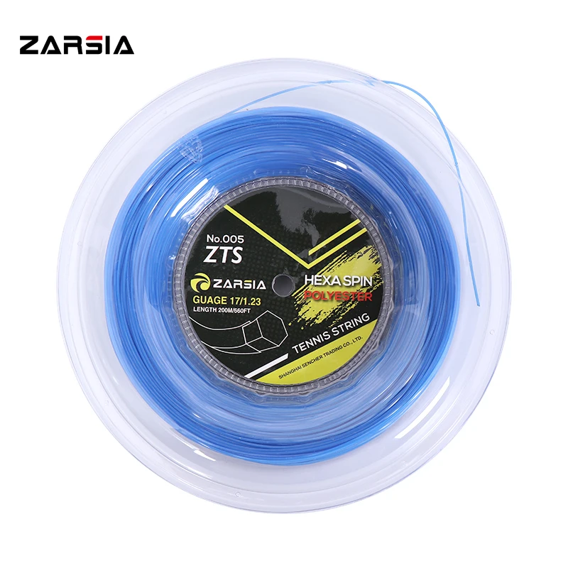 

ZARSIA blue Durable Hex Tennis Racket String Tennis Racquet hexagon Strings 1.23MM 200M big banger, Red, black, grey, white,blue