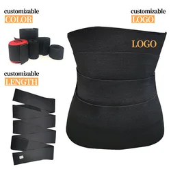 Wholesale 4M Free Size Nylon Body Slimming Shaper Tummy Control Bandage Belts 15cm Width Custom Logo Women Waist Trainer Wraps