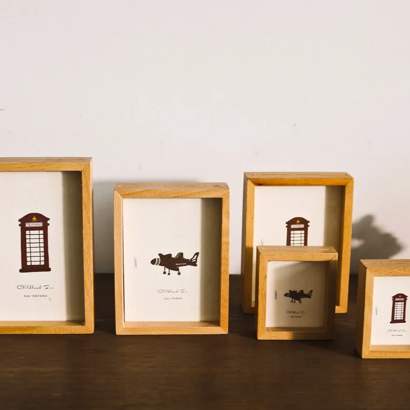 

Small wooden frame with childlike and cute wooden decoration for home wood ornaments