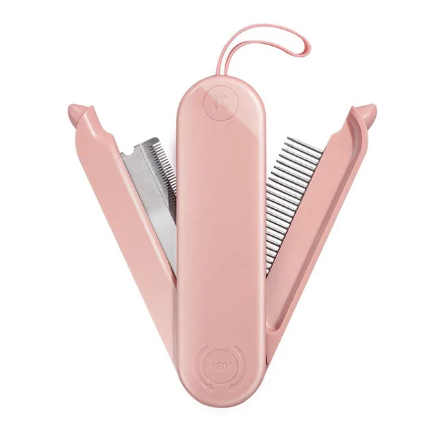 

High Quality Pet Comb Hot Saling Pey Grooming Cumb Unique Style Plastic Cat Massahe Comb, Pink