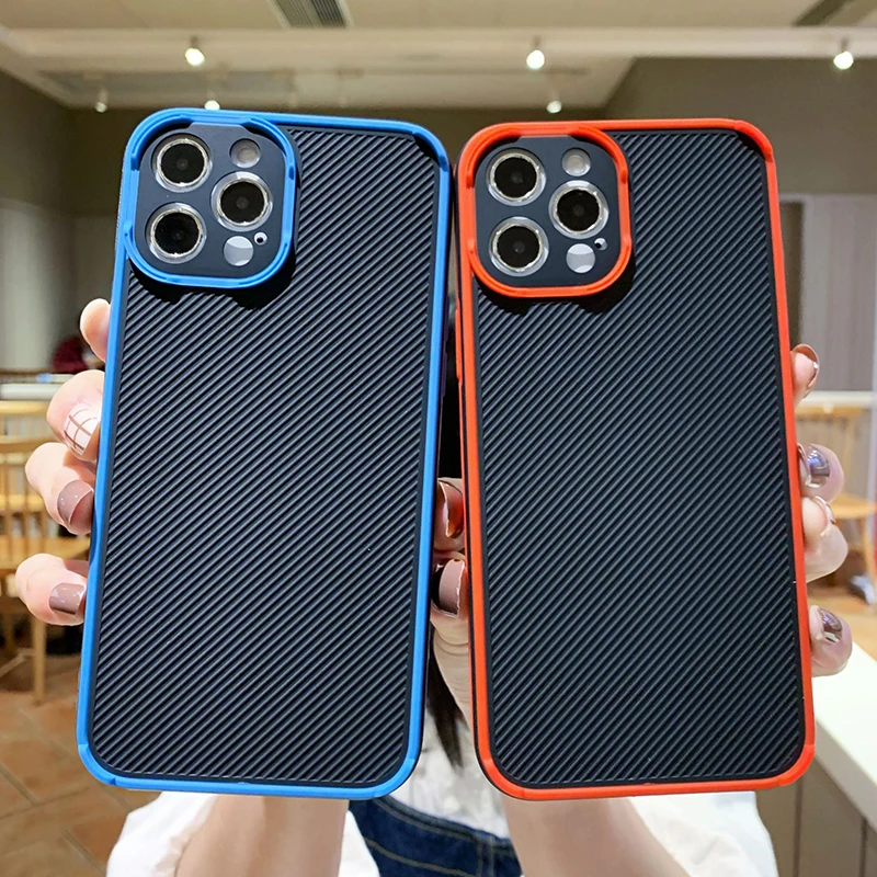 

2021 Hot Sell Soft Carbon Fiber Cell Phone Case Cover for Apple iPhone 12 11 XS Max XR 7