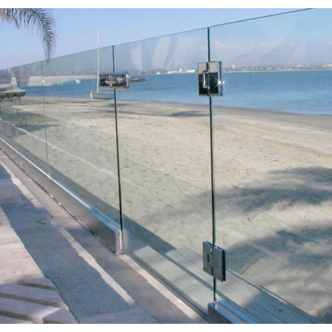The latest style high-end LED railing frame-less U channel glass railing