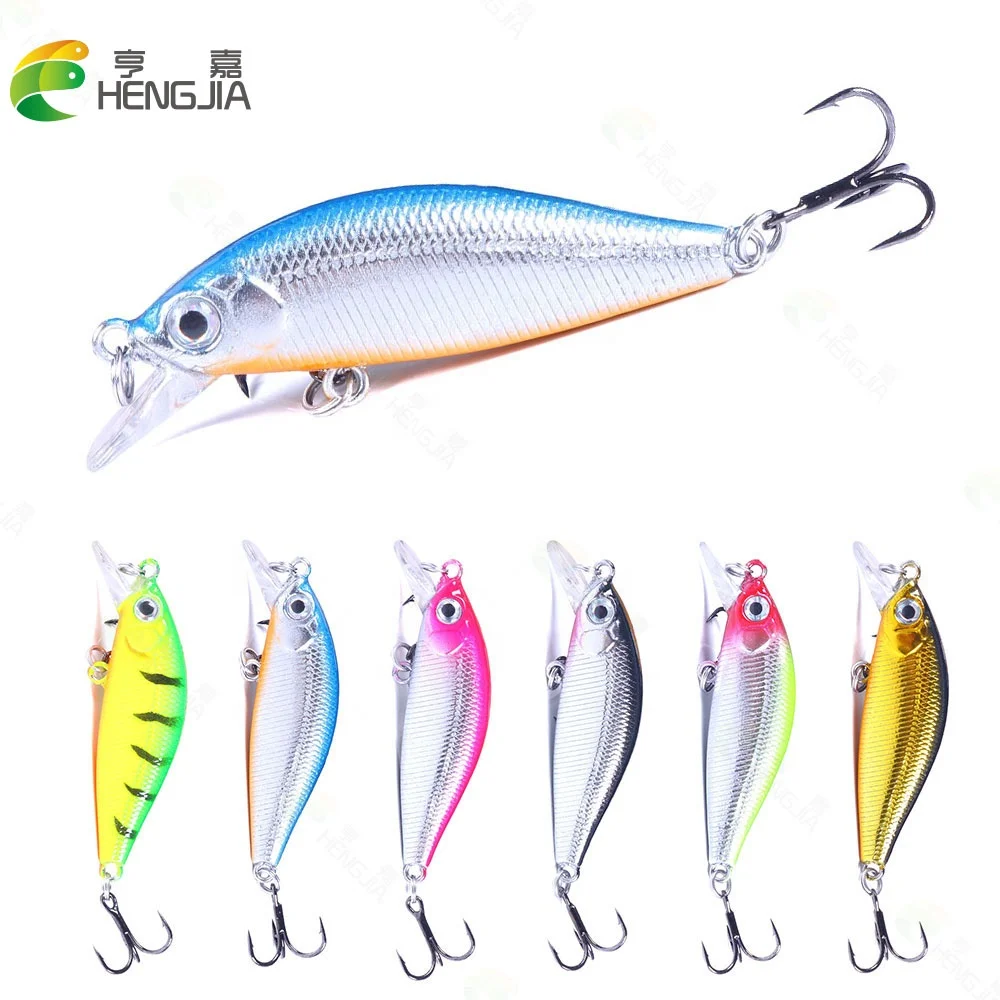 

Hengjia Bionic Winter fishing hard bait 5cm 3g Artificial 3D eyes crank bait sink wobbler jig fishing gear bait, 6 colour available/unpainted/customized