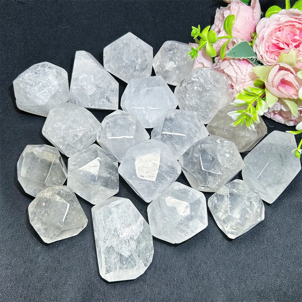 Wholesale Crystal crafts Polishing good clarity natural stone Product clear quartz polyhedron free form For gift