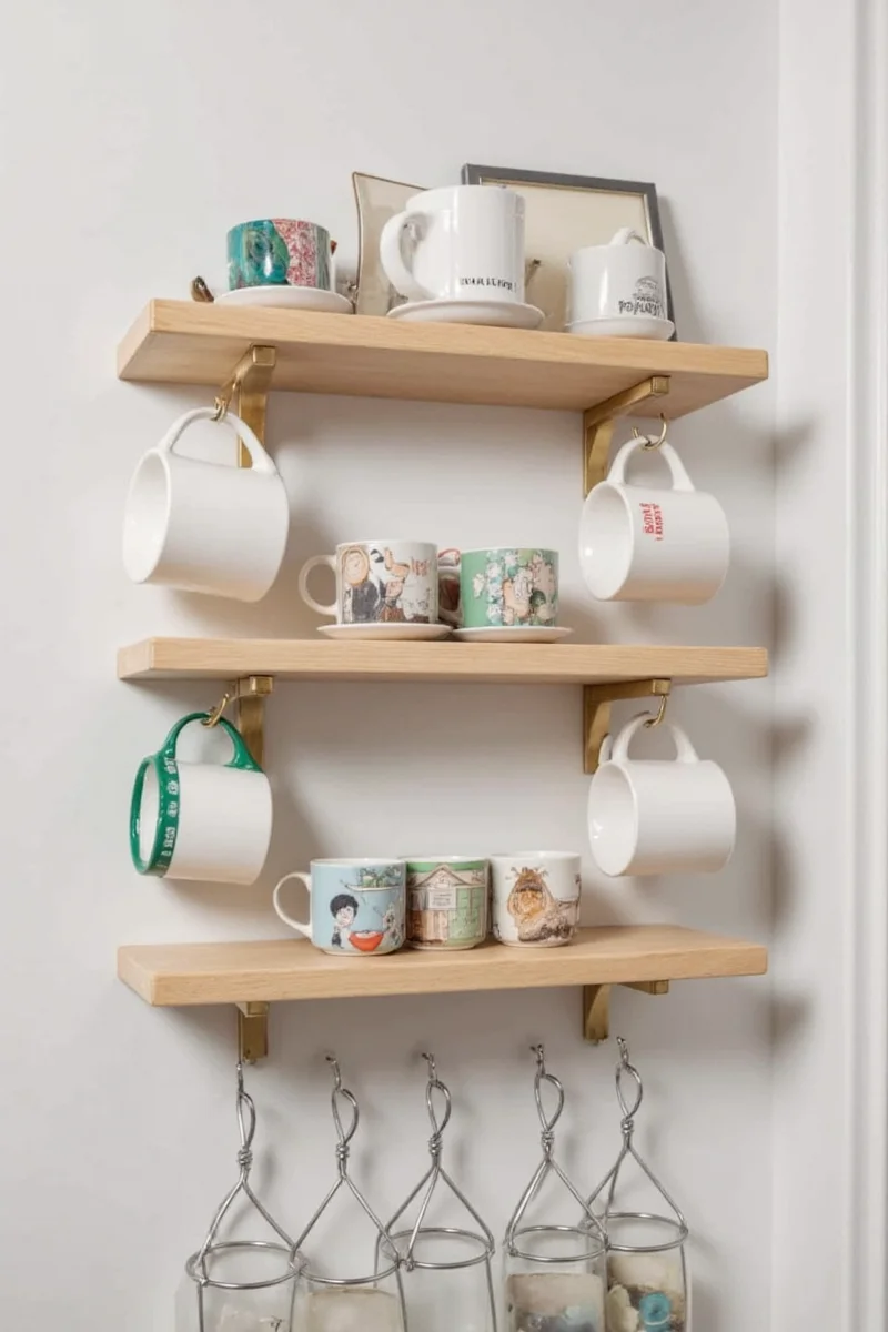 Over cabinet mug rail