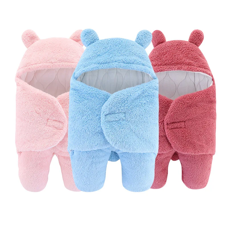 

Winter Baby Comfy Sleepy Sack Soft Warm Thick 3-Layers Baby Newborn Split-leg Fluffy Stroller Sleeping blanket Bag, Customized color