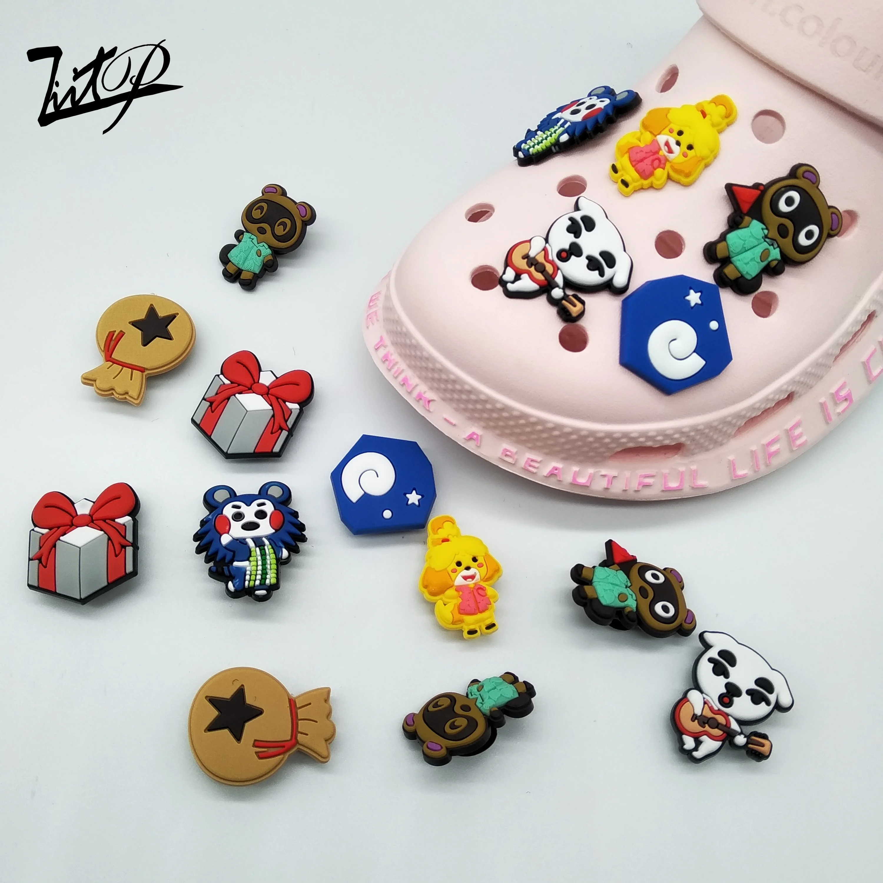 

Animal Crossing: New Horizons Factory direct sale new style kids croc shoe charms clog PVC cartoon shoe jewelry