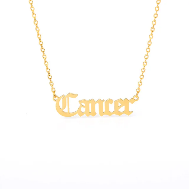

Fashion Zodiac Letter Shape Pendant Necklace for Women, Gold color