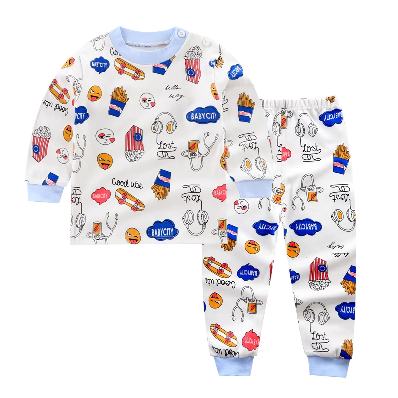 

Autumn 100% Cotton Home Clothing Kids Clothes Sets for Children with Cartoon Printing and Dyeing for Boys and Girls