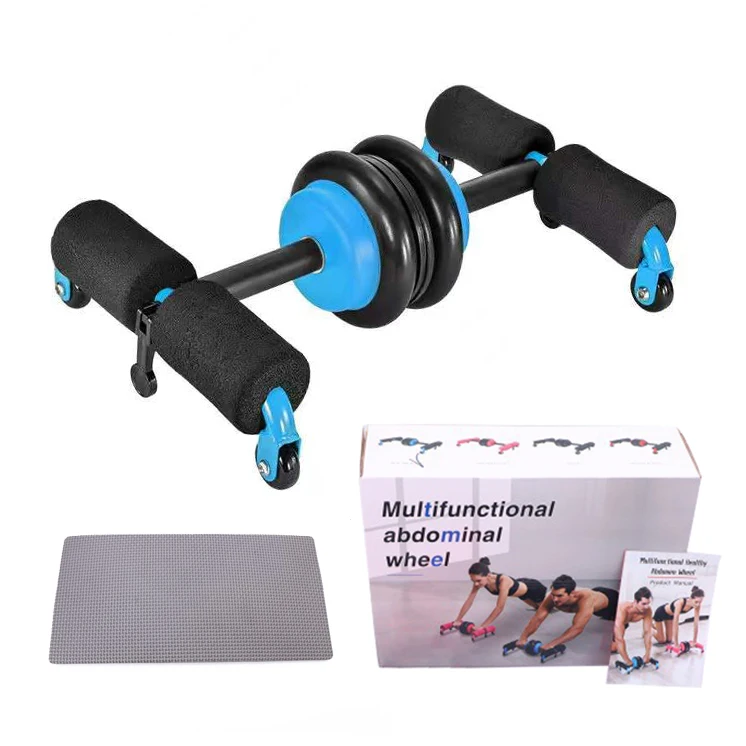 

2022 New design detachable sit-ups assistant device multifunctional Ab wheel roller kit, Red, black, blue, pink