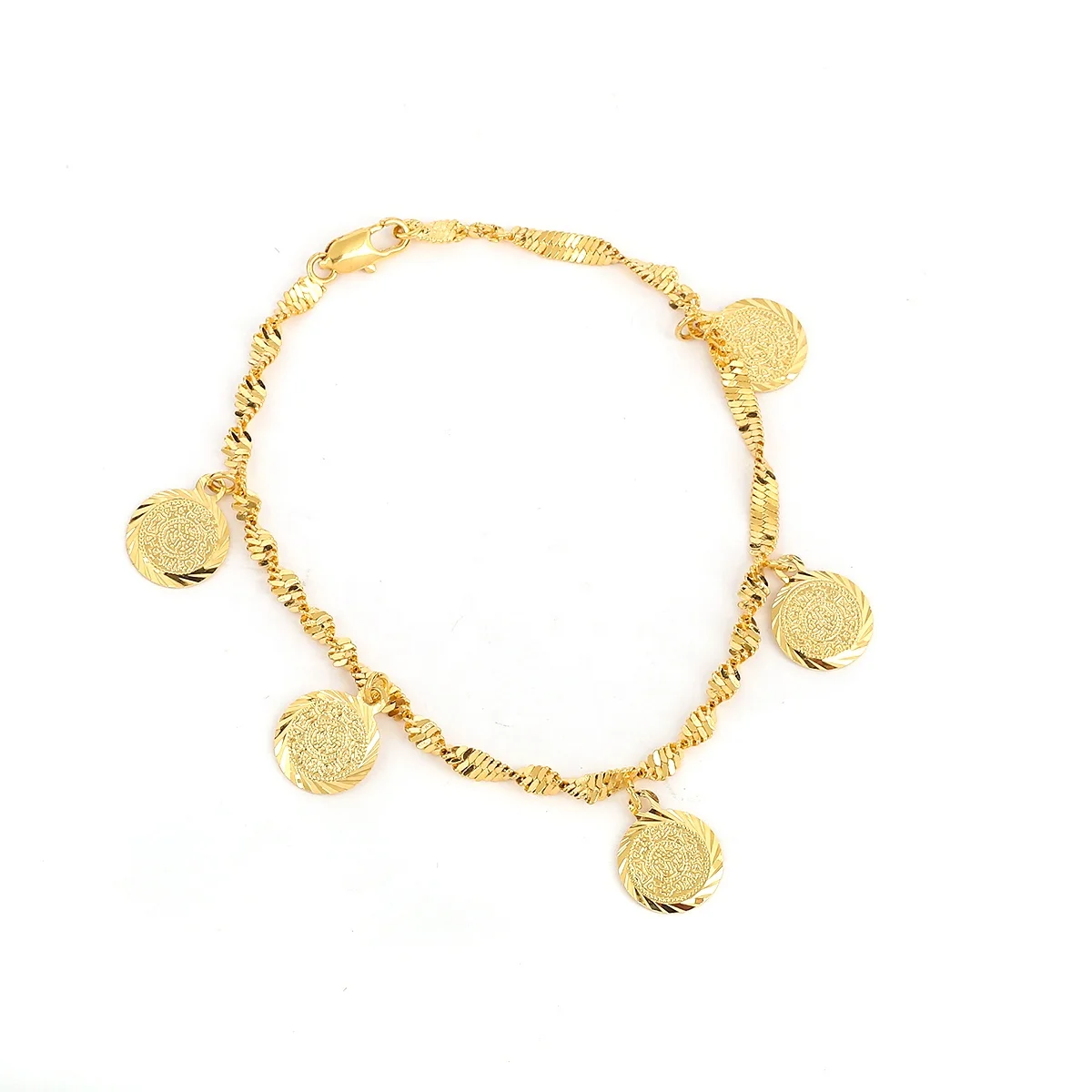 

Gold Color Coin Bracelet Islamic Muslim Religious Arab Coins Bracelet Jewelry For Women Men Girls