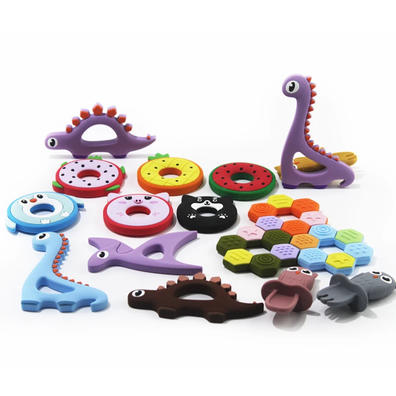 

Personality Colorful Patterns for Baby Toys Baby Teether Factory Silicone Products DEM/ODM Logo Embossed Printing Baby Teething