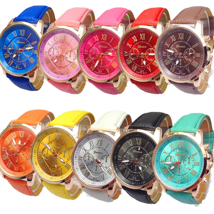 

2020 Fashion China Cheap Price Wholesale Geneva Women/Man Watch Leather Watch